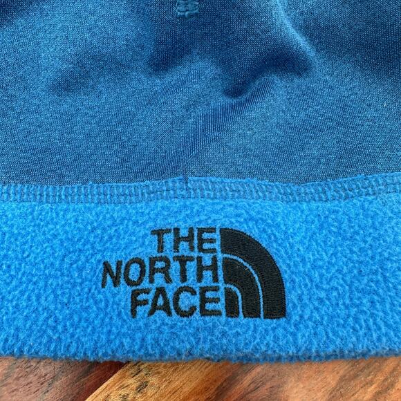 North Face Beanie Youth Medium Blue Fleece Lined Winter Hat Ski Gorpcore EUC - Picture 2 of 10